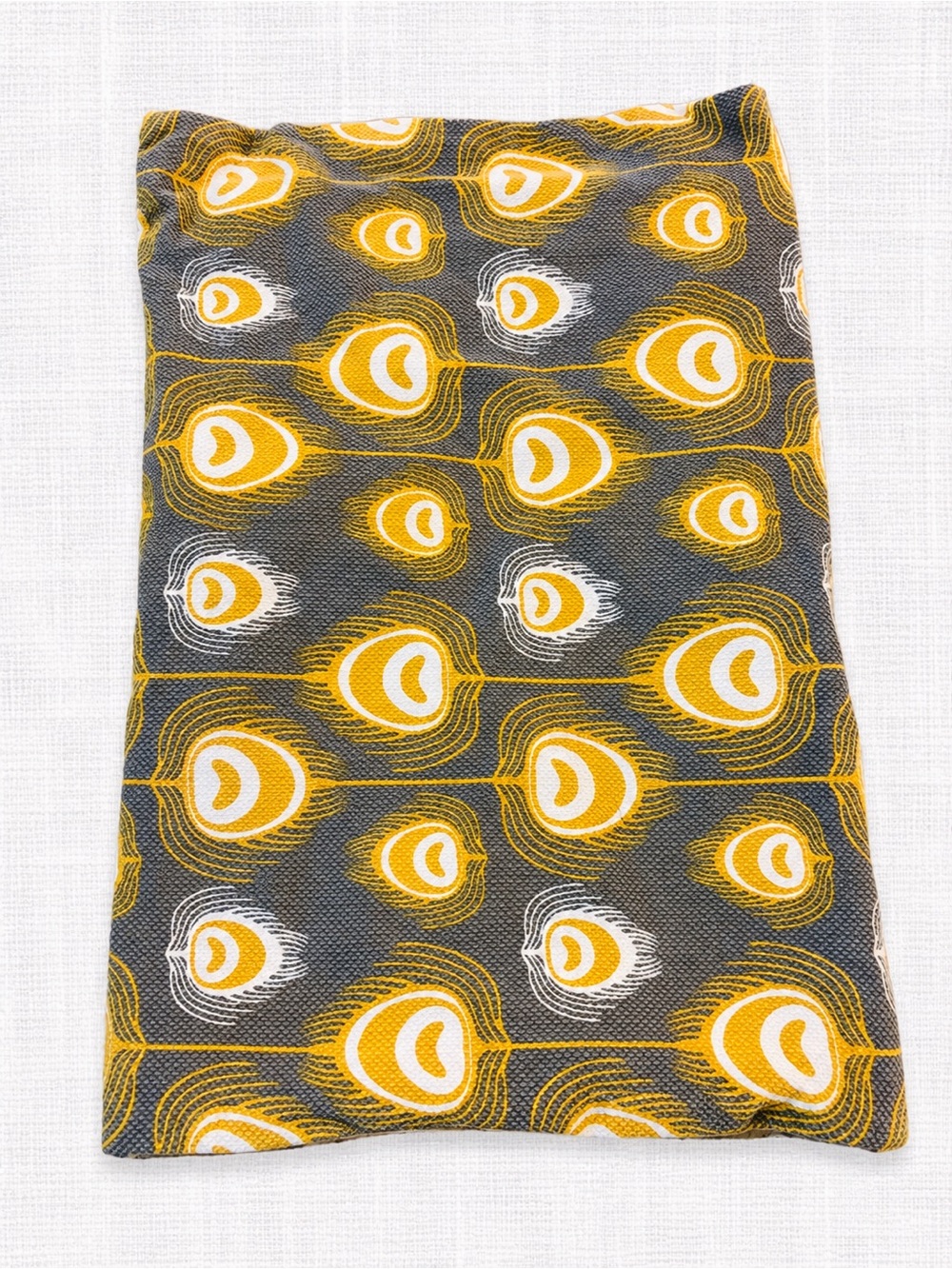 Wicker Emporium 19” x 12” Cotton Lumbar Pillow Cover Mustard Yellow Grey